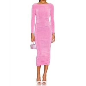 NEW SER.O.YA imogen mock neck bodycon dress in malibu pink